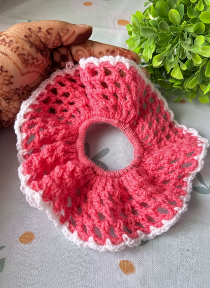 Cotton Candy Dream Scalloped Scrunchie