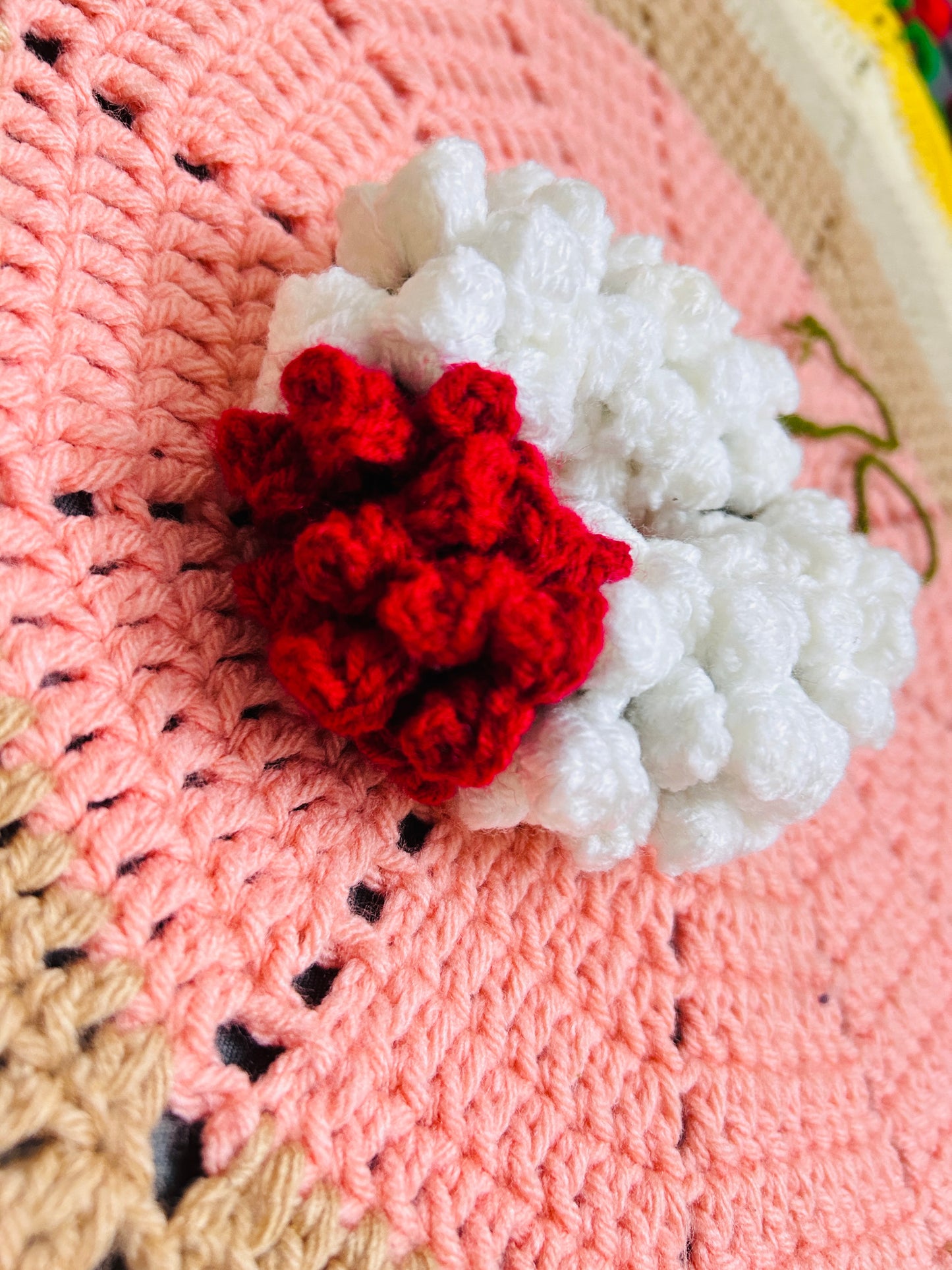 Handmade Crocheted Rose & Jasmine Garland Hair Tie