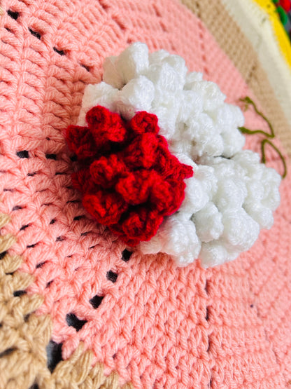 Handmade Crocheted Rose & Jasmine Garland Hair Tie