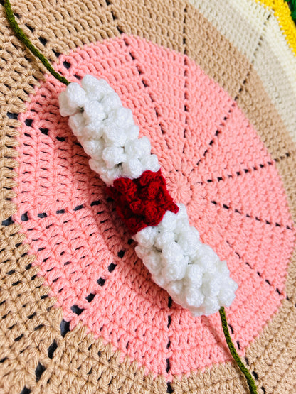 Handmade Crocheted Rose & Jasmine Garland Hair Tie