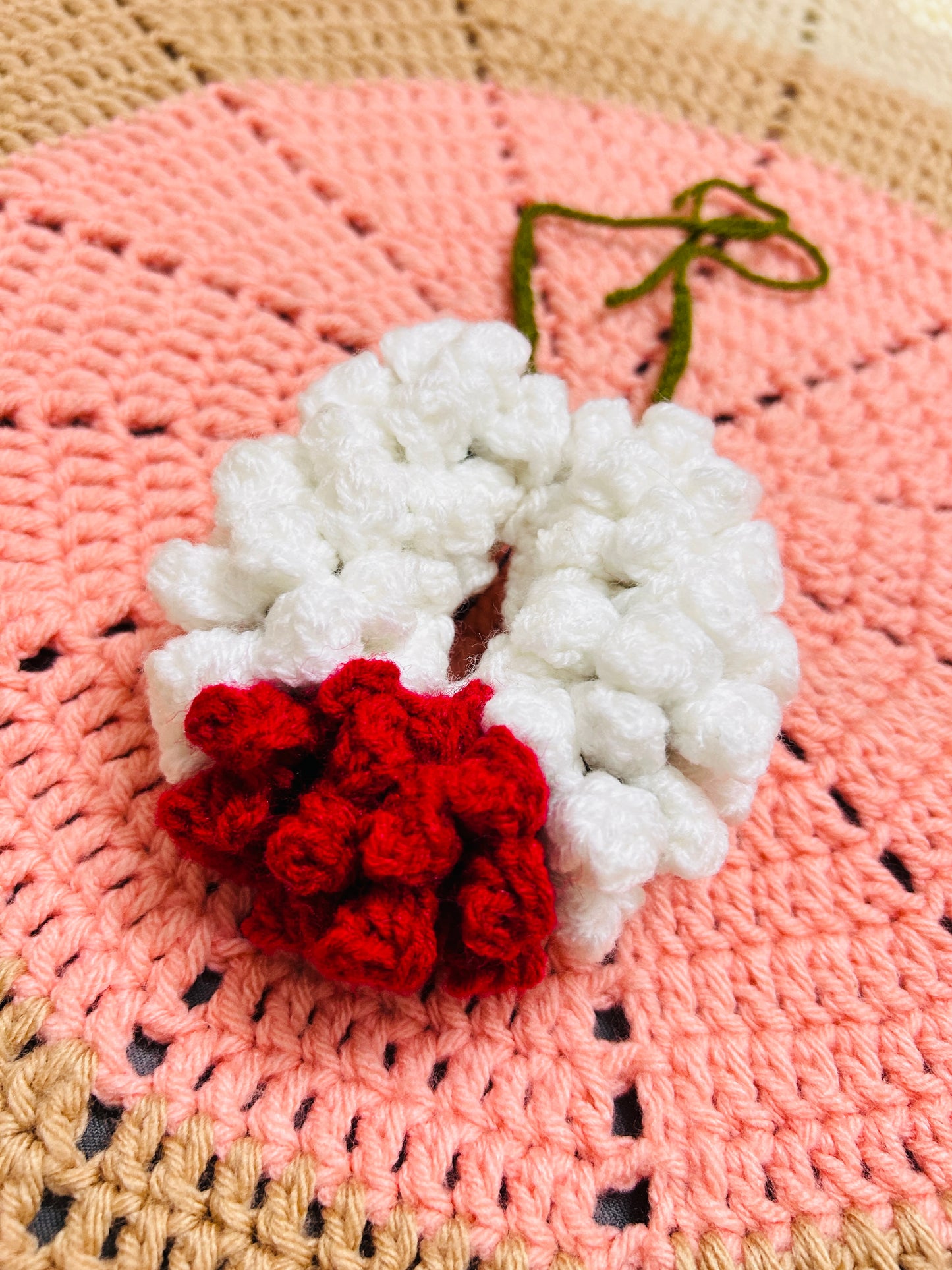 Handmade Crocheted Rose & Jasmine Garland Hair Tie