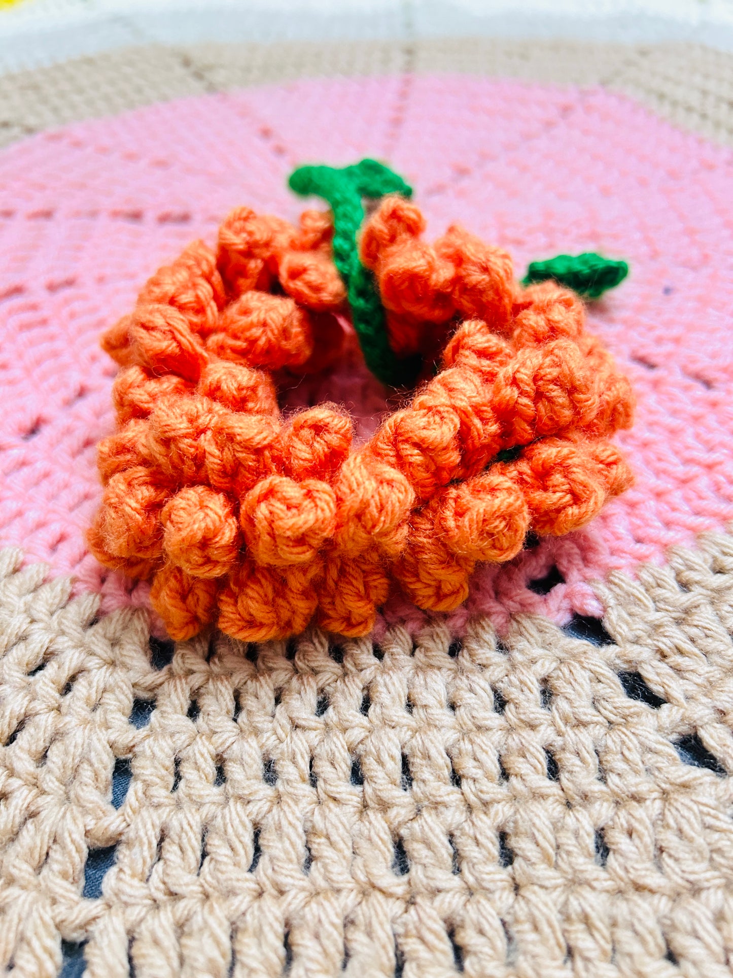 Orange Flower Garland Scrunchie