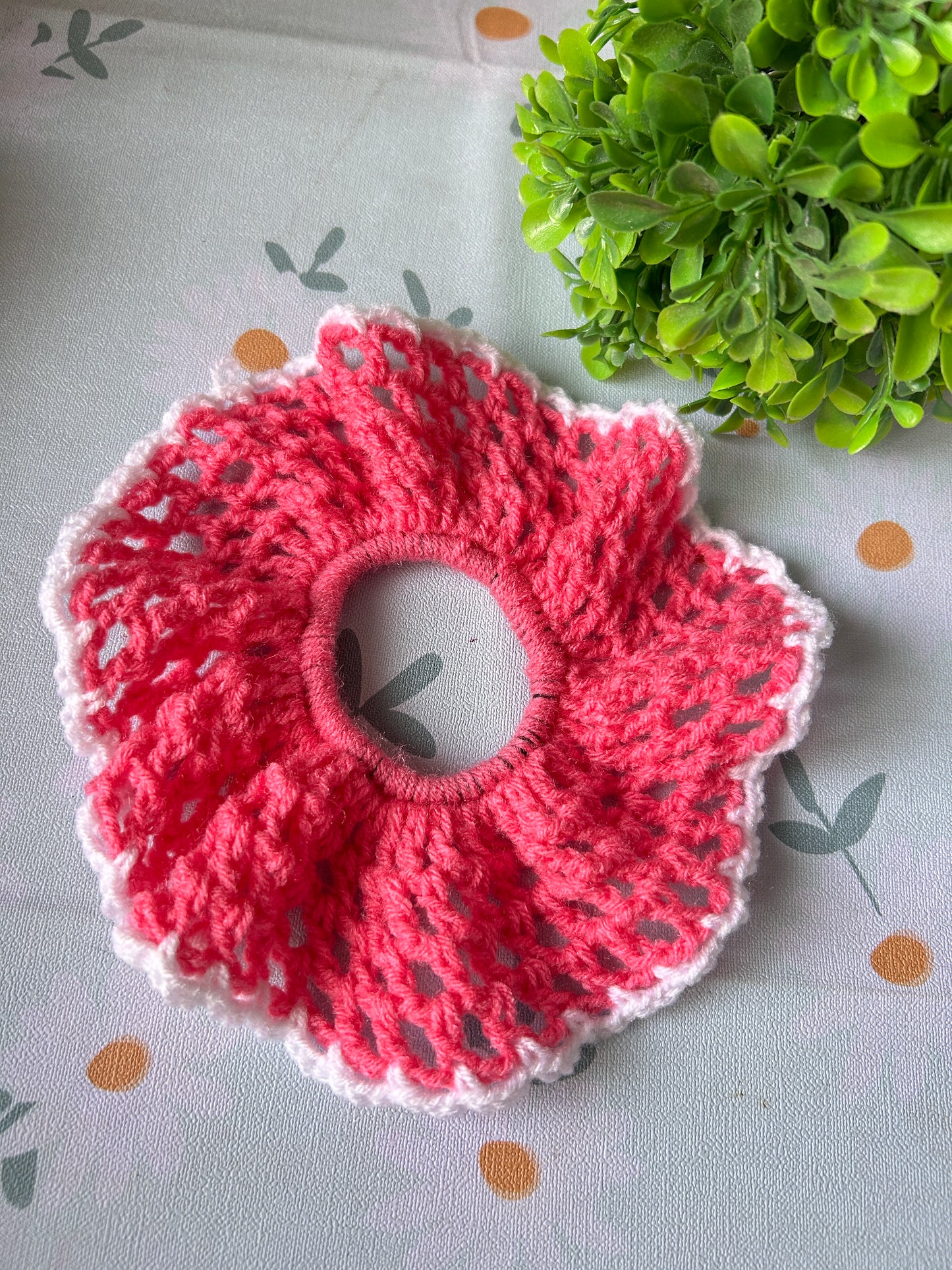 Cotton Candy Dream Scalloped Scrunchie