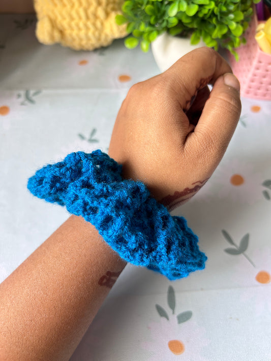Deep Ocean Crochet Scrunchie