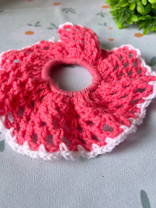 Cotton Candy Dream Scalloped Scrunchie